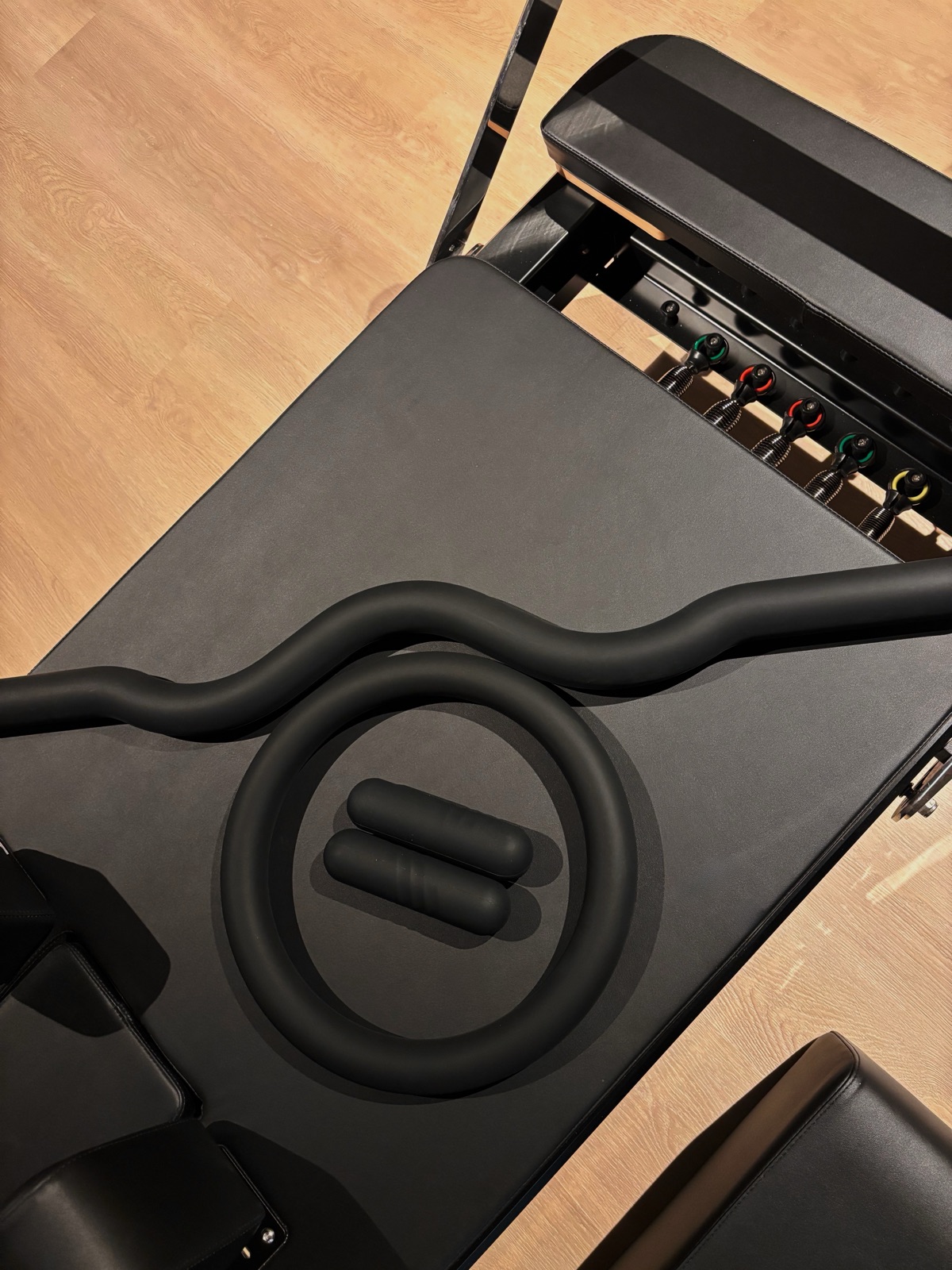 Reformer pilates equipment detail at Studio Lely